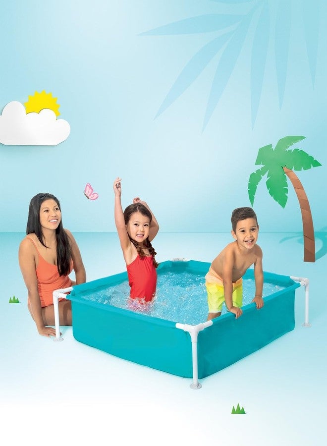 VWretails Mini Frame Above Ground Pool 122cm x 122cm x 30cm Have Fun Splashing and Playing Fun Beginner Frame Pool Includes Foam Padded Horizontal Beams for Comfort (Blue) - Image 3